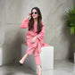 Hot Pink 2 Piece Embroidered Winter Co Ord Set