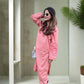 Hot Pink 2 Piece Embroidered Winter Co Ord Set