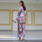 Printed Silk Shirt with Georgette Cami & Pants 3-Piece Set
