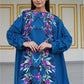 Floral Georgette Top with Ruched Sleeves