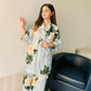 2 Piece Pastel Blue Floral Dress with Green & White Accents