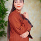 Rust Embroidered Cotton Kurta Set