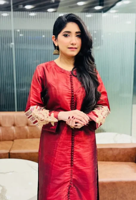 Festive Embroidered 2 Piece Maroon Silk Suit